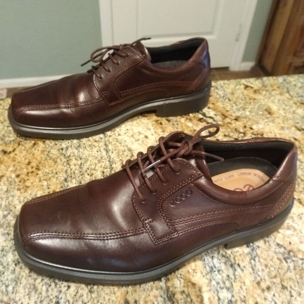 Mens Ecco Lace Up Brown Dress Work Shoes Size 43 (10 US) EUC